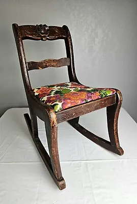 Vintage Child's Rocker 1940s Small Rocking Chair Duncan Phyfe Style Rose Wood • $149.99