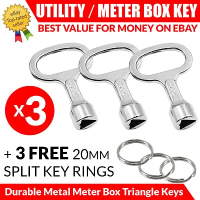 £2.99 • Buy Metal Service Utility Meter Key Gas Electric Box Cupboard Cabinet Triangle DIY