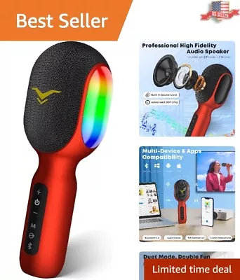 Portable Bluetooth Karaoke Microphone - Clear Sound - Dynamic RGB Lights • $99.97