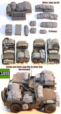 1/35 Scale Willys Jeep Set #2 - 10 Pieces - Resin Stowage ValueGear • $15