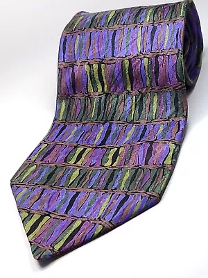 MISSONI Made In ITALY Silk Tie Men's 62  Long Green Purple Blue Brown Black NEW • $11.99