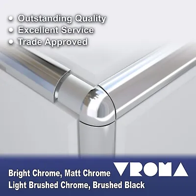 £4.50 • Buy Vroma Round/Quadrant Tile Trim EXTERNAL Silver / Coloured  CORNER PIECE SINGLES