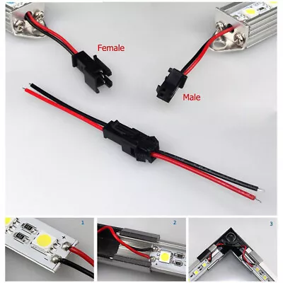 10 Pairs Strip Female Connector Wire 2PIN And Cable Male LED 5050 LED Light 3528 • $8.65