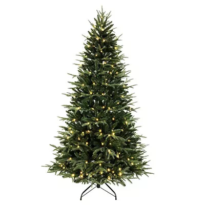 Spruce Pine Pre-Lit Christmas Tree 7ft 210cm 1967 Tips 300 LED WW Lights Hinged • $532