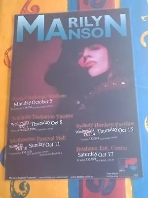 Marilyn Manson - Australia Tour 2009 - Laminated Promo Poster - New • $15.95