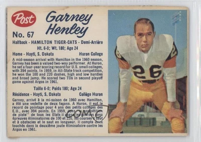 $17.73 • Buy 1962 Post Cereal CFL Garney Henley (hand-cut) #67.2