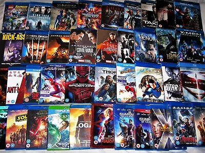 BLU-RAY DVD HUGE MARVEL MCU LOT Ltd Editions X-Men Avengers Sci-Fi DC Superhero • £45