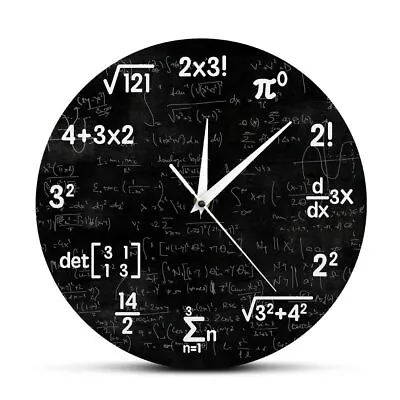 COOL Wall Clock Math Equations For Classroom Home Decor Kids Teacher Xmas Gift • $27.88