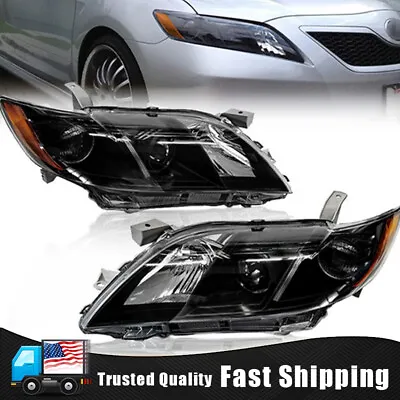 For 2007 2008 2009 Toyota Camry Black Housing Headlights Headlamp Set Left+Right • $65