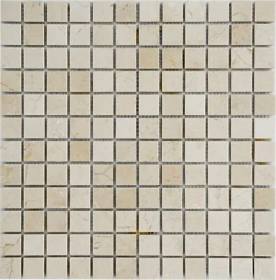 Simple Tile - Marble Mosaic Tile Kitchen Backsplash 1 X1  Square - Crema Marfil • $6.99