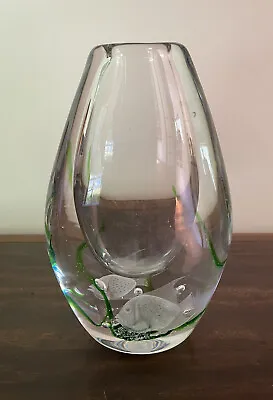 Vintage Kosta Boda Art Glass Seaweed Fish Vase Vicke Lindstrand LG 349 Sweden • $224.10