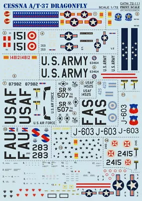 Print Scale 1/72 Cessna A/T-37 Dragonfly Decals • $24.50