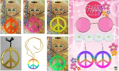 New Adults Unisex Hippie Peace Sign Necklace Necklace Fancy Dress Accessory  • £2.75