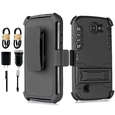 Bundle+ LG Optimus Zone 3/K4/Spree/Rebel Phone Case Hybrid Holster Stand Cover • $10.95