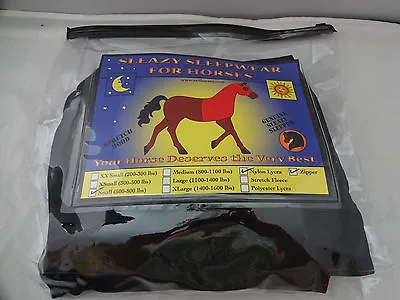New Sleazy Sleepwear For Horses Stretch Neck Zipper Hood Nylon Black Mane Tamer • $79.99