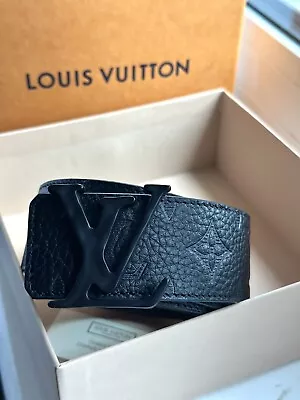 Louis Vuitton Belt | LV Initials 40 MM Belt In Matte Black Calf Leather • £500