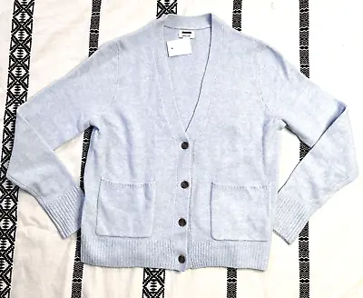 J Crew Factory Women's V-neck Cardigan Sweater In Extra-soft Yarn HSK Blue Sz M • $26.99