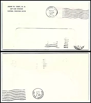 1977 US Cover - John W. Yost MD Vinton Virginia To Roanoke VA U1 • $2.99