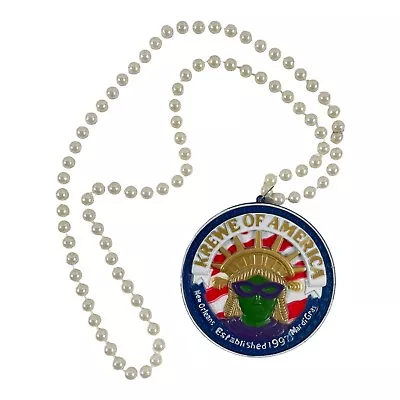 Vintage Mardi Gras Beads Necklace Krewe Of America NOLA Statue Of Liberty 1997 • $10.90