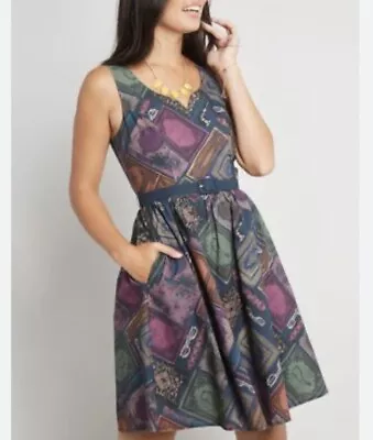 Modcloth Aline Dress Size M-To Thrill A Mockingbird  • $30