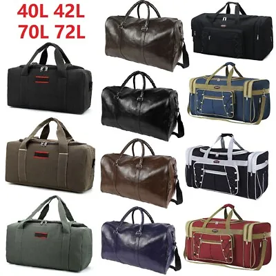 40L-80L Men Women Duffle Bag Overnight Handbag Shoulder Travel Luggage Leather • $24.25