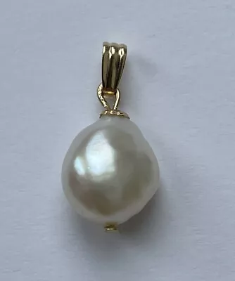 £9.90 • Buy 14 Ct Gold Filled South Sea White Baroque Pearl Pendant