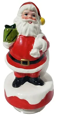 Vintage Santa Claus Rotating Figurine Music Box Play Silent Night Made In Japan! • $18.99