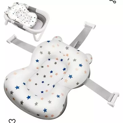 Baby Bath Cushion Pillow Support Newborn Insert 0-12 Months White Stars New • £8.99