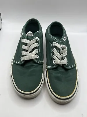 VANS 'Off The Wall' Shoes Men’s/Youth Size 4 Ladies 5.5 Green White Skate Canvas • $27.60