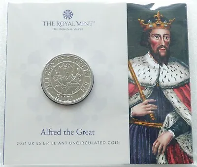 2021 Royal Mint British Alfred The Great BU £5 Five Pound Coin Pack Sealed • £7