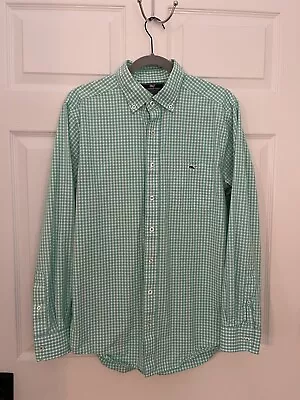 Vineyard Vines Sheep & Ian Slim Fit Tucker Shirt Blue Green Check Shirt M Spring • $14.95