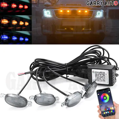 4x Raptor Style Flash RGB Warn LED Lamp Front Grille Bumper Mesh Marker For Ford • $15.16