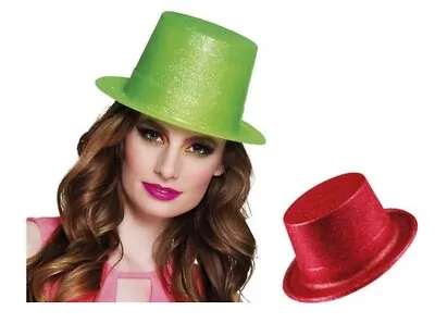 Christmas Party Hats Adults Glitter Top Hat Magician Disco 70s Fancy Party Irish • £3.99