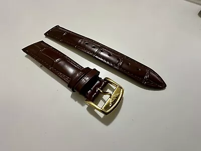 Longines Watch Brown Leather Band Men's Steel Gold Buckle 18mm Vintage Longines • £25