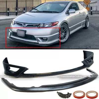 $134.99 • Buy Fit 06-08 Civic 2Dr Coupe HF-P Style Upper & Lower Unpainted Front Bumper Lip