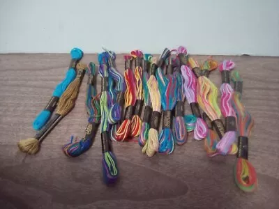 J & P Coats Variegated Embroidery Floss Lot Of 18 Multicolored Threads • $8