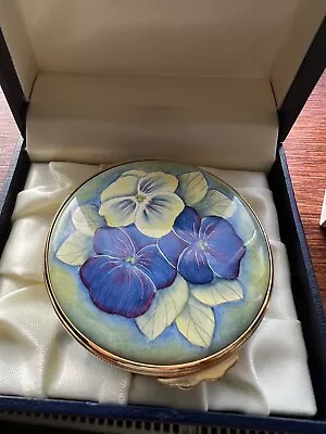 £145 • Buy Moorcroft Enamel Early Pansy Pl Box 