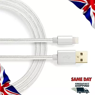 2M Long Fast Charging Lead 3A Charger Data USB Sync Cable Lead For IPhones IPads • £4.15