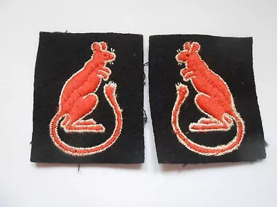 7th Armoured Division Pair Of Desert Rats Cloth Formation Signs  Unit Patches • £35