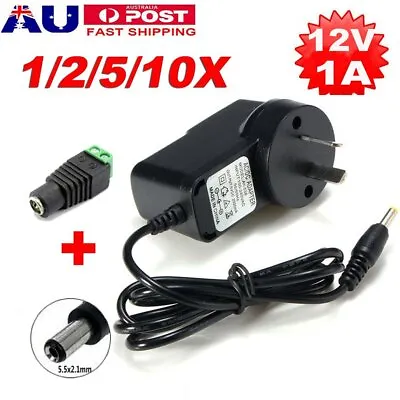 DC 12V 1A Power Supply Charger Adapter For LED Strip Lights For CCTV Camera AU • $11.39