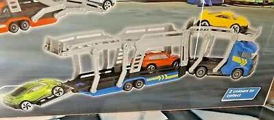 CAR TRANSPORTER ( Blue) WITH THREE CARS - NEW AND BOXED  X • £8.95