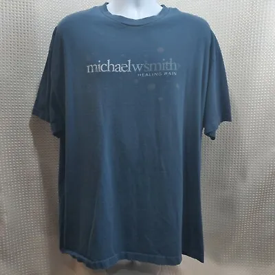 Alstyle Mens T-Shirt Michael W Smith Healing Rain Tour Blue 100% Cotton 2XL XXL  • $19.99