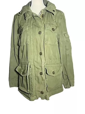 J.CREW Hunter Green Cotton Field Mechanic Military Utility Jacket E0945 Size S • $22.49