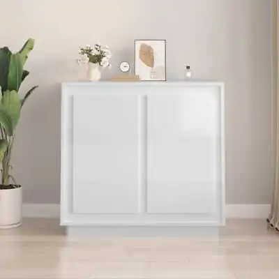 High Gloss Wooden Sideboard Buffet Cabinet Storage Shelf Cupboard Table White • $151.56