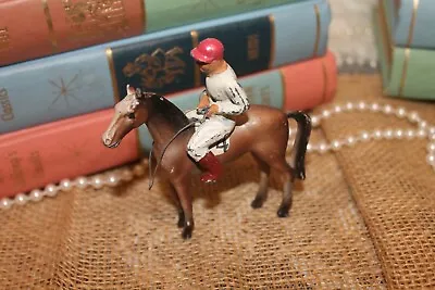 Vintage Metal Figurine - Horse & Jockey • $59.95