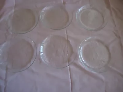 Set Of 6 Arcoroc Canterbury Crocus Floral Clear Glass Dinner Plates 10 3/4  • $29.99