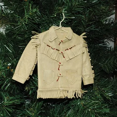 Cowboy Western Leather Fringe Coat Christmas Ornament • $12.95