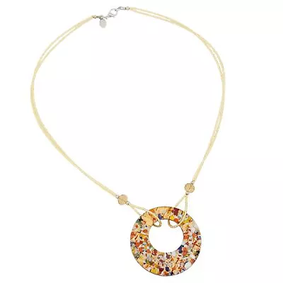 Glass Of Venice Murano Glass Necklace Lava 18-Inch Plus - Italian Multicolor 24K • $59.95