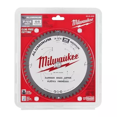 $24 • Buy Milwaukee 48-40-4335 Aluminum Cutting Saw Blade 7-1/4'' 56T 5/8  Arbor