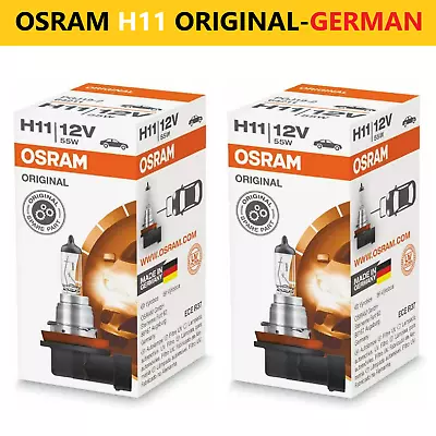 Twin Pack OSRAM H11 Globe 64211 12V 55W Halogen Headlight Fog Bulb Original 2pcs • $35.19